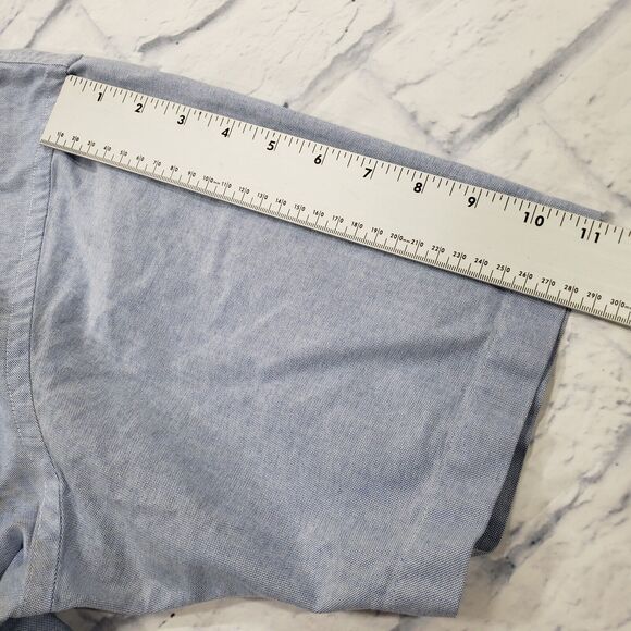 Timberland MENS SIZE L Blue Button Cotton Thick Chore Work Shirt Pocket VINTAGE - Picture 4 of 13